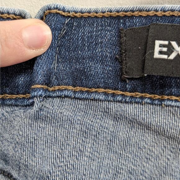 Express Skinny Ankle Jeans with Mid Rise Center Seam Slit Hem Medium Wash Size 6 - Picture 8 of 16